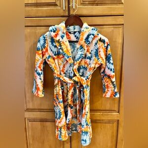 Lands End Unisex Kids Fleece Hooded Robe - Size 6